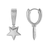 886 The Royal Mint - 886 Shooting Star Drop Huggie Hoop Earrings in Sterling Silver