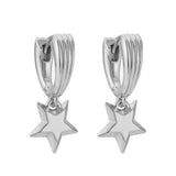 886 The Royal Mint - 886 Shooting Star Drop Huggie Hoop Earrings in Sterling Silver