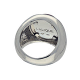 Lalique Silver Cabochon Ring Red Crystal- Discontinued Size M