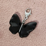 Lalique Butterfly Charm Pendant Black Crystal - Discontinued