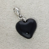 Lalique Heart Charm Pendant Black Crystal - Discontinued