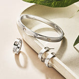 Clogau Insignia Sterling Silver Bangle with Topaz 3SINS842