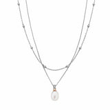 Clogau Nature's Wonder Silver Beachcomber Layered Necklace with Pearl 3SBCH829