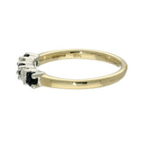 9ct Yellow Gold Sapphire & 0.20ct Diamond 5-Stone Ring