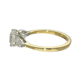 9ct Yellow Gold 1.50ct Total Laboratory-Grown Diamond Round &  Pear Trilogy Ring