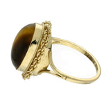 Pre-Owned 9ct Yellow Gold Large Tiger's Eye Ring Vintage 1970's