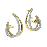 18ct Yellow Gold 0.62ct Diamond Double Row Hoop Earrings