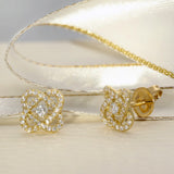 18ct Yellow Gold 0.30ct Diamond Knot Stud Earrings