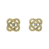 18ct Yellow Gold 0.30ct Diamond Knot Stud Earrings