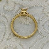 18ct Yellow Gold 0.50ct G SI1 Certificated Oval Cut Diamond Solitaire Ring with Diamond Shoulders