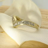 9ct Yellow Gold 0.50ct Diamond Channel Set Wishbone Ring
