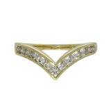 9ct Yellow Gold 0.50ct Diamond Channel Set Wishbone Ring