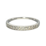 9ct White Gold 0.25ct Diamond Milgrain Edge Half Eternity Ring