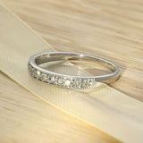 9ct White Gold 0.25ct Diamond Milgrain Edge Half Eternity Ring