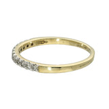 9ct Yellow Gold 0.25ct Diamond Claw Set Half Eternity Ring