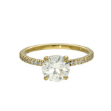 18ct Yellow Gold Laboratory-Grown 1.50ct Diamond Shoulders Solitaire Ring