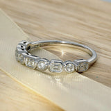 18ct White Gold 0.50ct Total Diamond Bezel Set Mix Cut Half Eternity Ring