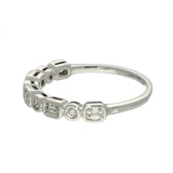 18ct White Gold 0.50ct Total Diamond Bezel Set Mix Cut Half Eternity Ring