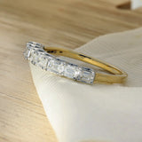 18ct Yellow Gold 0.75ct Total Emerald Cut Diamond 7 Stone Ring
