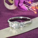 18ct White Gold 1.29ct Laboratory-Grown Diamond Round Trilogy Ring