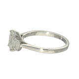 18ct White Gold 1.54ct Laboratory-Grown Emerald Cut Diamond Trilogy Ring