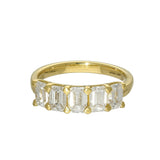 18ct Yellow Gold 2.15ct Laboratory-Grown Emerald Cut Diamond 5 Stone Ring