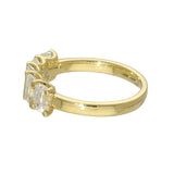 18ct Yellow Gold 2.15ct Laboratory-Grown Emerald Cut Diamond 5 Stone Ring