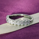 Platinum 1.10ct Laboratory-Grown Diamond Oval Cut Half Eternity Ring