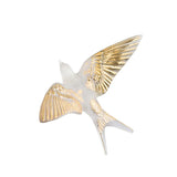 Lalique Wall Swallow Sculpture - Clear, Gold Stamped Crystal 10645800