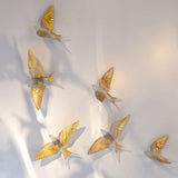 Lalique Wall Swallow Sculpture - Clear, Gold Stamped Crystal 10645800