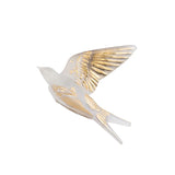 Lalique Wings Up Wall Swallow Sculpture - Clear, Gold Stamped Crystal 10645700