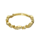18ct Yellow Gold 0.30ct Old Cut Diamond Wave Vintage Style Eternity Ring