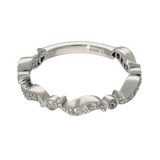 Platinum 0.30ct Old Cut Diamond Wave Vintage Style Eternity Ring