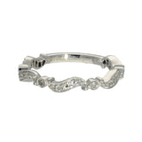 Platinum 0.30ct Old Cut Diamond Wave Vintage Style Eternity Ring