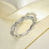 Platinum 0.30ct Old Cut Diamond Wave Vintage Style Eternity Ring