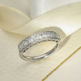Platinum 1.45ct Emerald Cut Diamond Bezel Set Half Eternity Ring