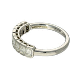 Platinum 1.45ct Emerald Cut Diamond Bezel Set Half Eternity Ring