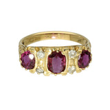Pre-owned 18ct Yellow Gold Diamond & Purple Spinel Dress Ring