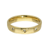 Pre-owned 18ct Yellow Gold 3.8mm Diamond Set Band Ring