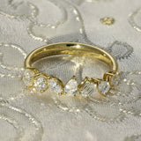 18ct Yellow Gold 0.82ct Total Mix Cut Diamond 7 Stone Ring