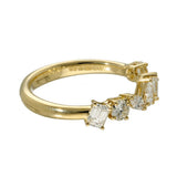 18ct Yellow Gold 0.82ct Total Mix Cut Diamond 7 Stone Ring
