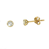 9ct Yellow Gold 0.25ct Round Laboratory-Grown Diamond Bezel Set Stud Earrings