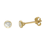 9ct Yellow Gold 0.30ct Round Laboratory-Grown Diamond Bezel Set Stud Earrings