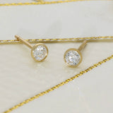9ct Yellow Gold 0.30ct Round Laboratory-Grown Diamond Bezel Set Stud Earrings