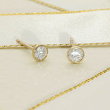 9ct Yellow Gold 0.40ct Round Laboratory-Grown Diamond Bezel Set Stud Earrings