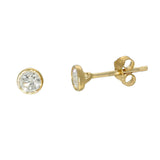 9ct Yellow Gold 0.40ct Round Laboratory-Grown Diamond Bezel Set Stud Earrings