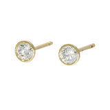 9ct Yellow Gold 0.50ct Round Laboratory-Grown Diamond Bezel Set Stud Earrings