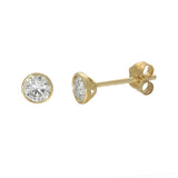 9ct Yellow Gold 0.50ct Round Laboratory-Grown Diamond Bezel Set Stud Earrings