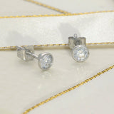 9ct White Gold 0.40ct Round Laboratory-Grown Diamond Bezel Set Stud Earrings