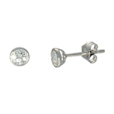 9ct White Gold 0.40ct Round Laboratory-Grown Diamond Bezel Set Stud Earrings